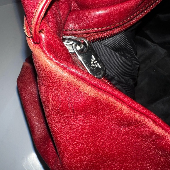 Arcadia Red and Black Leather Shoulder‎ Bag Made In Italy - Picture 7 of 7